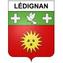 Lédignan 30 ville Stickers blason autocollant adhésif