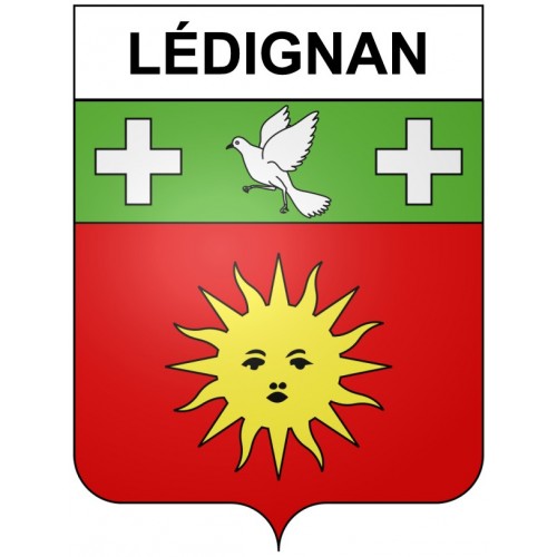 Pegatinas escudo de armas de Bazas adhesivo de la etiqueta engomada