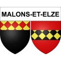 Malons-et-Elze 30 ville Stickers blason autocollant adhésif