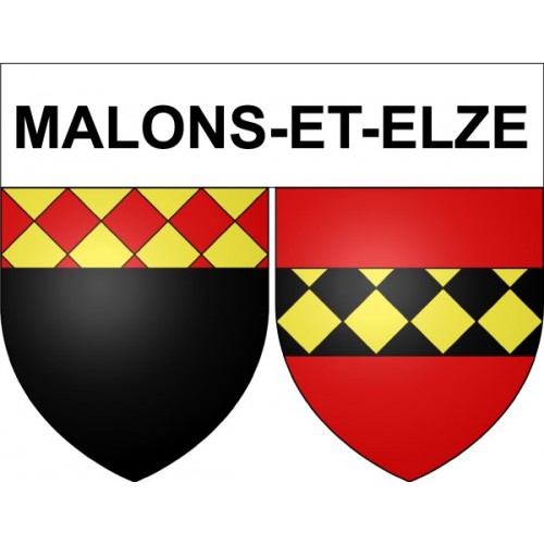 Malons-et-Elze 30 ville Stickers blason autocollant adhésif