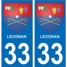 33 Leognan autocollant plaque immatriculation auto ville sticker