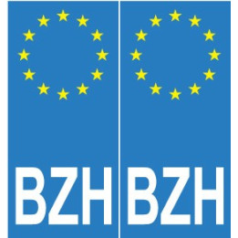 BZH Breizh europe autocollant plaque sticker Bretagne