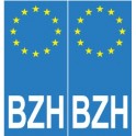 BZH Breizh europa placa etiqueta engomada de la gran Bretaña