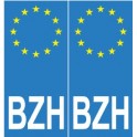 BZH Breizh europa sticker adesivo piastra gran Bretagna