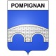 Pegatinas escudo de armas de Pompignan adhesivo de la etiqueta engomada