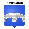 Pegatinas escudo de armas de Pompignan adhesivo de la etiqueta engomada