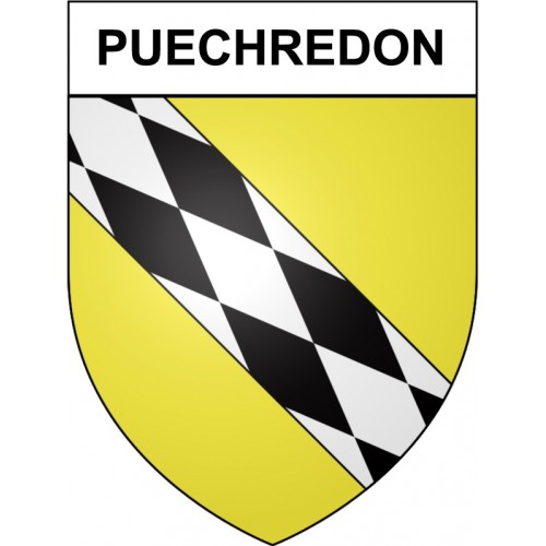 Puechredon 30 ville Stickers blason autocollant adhésif