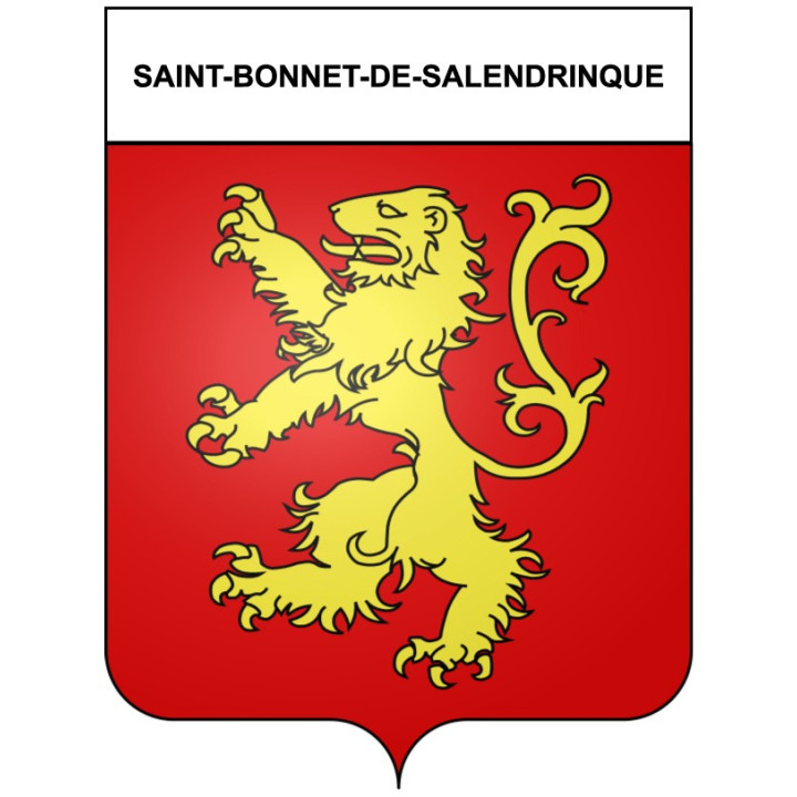 Pegatinas escudo de armas de Saint-Bonnet-de-Salendrinque adhesivo de la etiqueta engomada