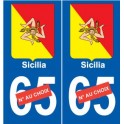 Sicile Sicilia sticker autocollant plaque numéro choix