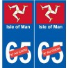 Isle of Man île autocollant plaque sticker numéro choix