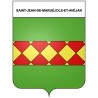 Pegatinas escudo de armas de Saint-Jean-de-Maruéjols-et-Avéjan adhesivo de la etiqueta engomada