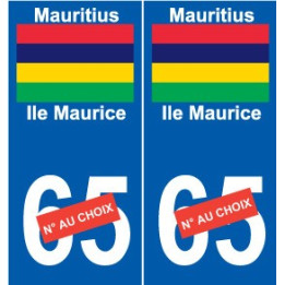 Ile Maurice Mauritius sticker autocollant plaque numéro au choix