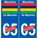 Ile Maurice Mauritius sticker autocollant plaque numéro au choix