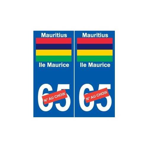Ile Maurice Mauritius sticker autocollant plaque numéro au choix