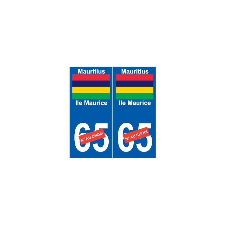 Ile Maurice Mauritius sticker autocollant plaque numéro au choix