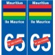 Ile Maurice Mauritius sticker autocollant plaque numéro au choix