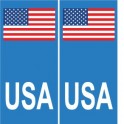 USA stati uniti america CI wall sticker adesivo piastra 