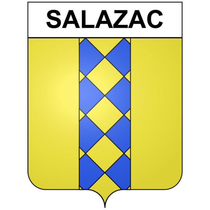 Pegatinas escudo de armas de Bazas adhesivo de la etiqueta engomada