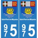 975 de Saint-Pierre y Miquelon etiqueta engomada de la etiqueta engomada de la placa de europa