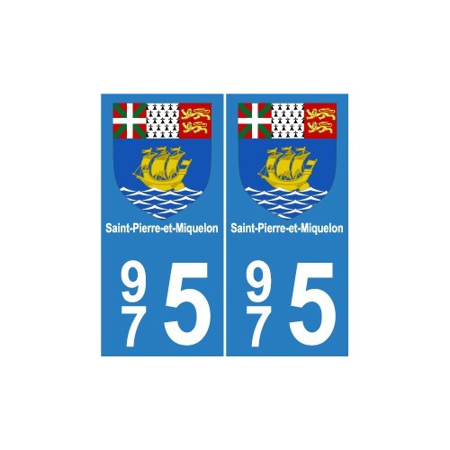 975 Saint-Pierre-et-Miquelon sticker autocollant plaque europe
