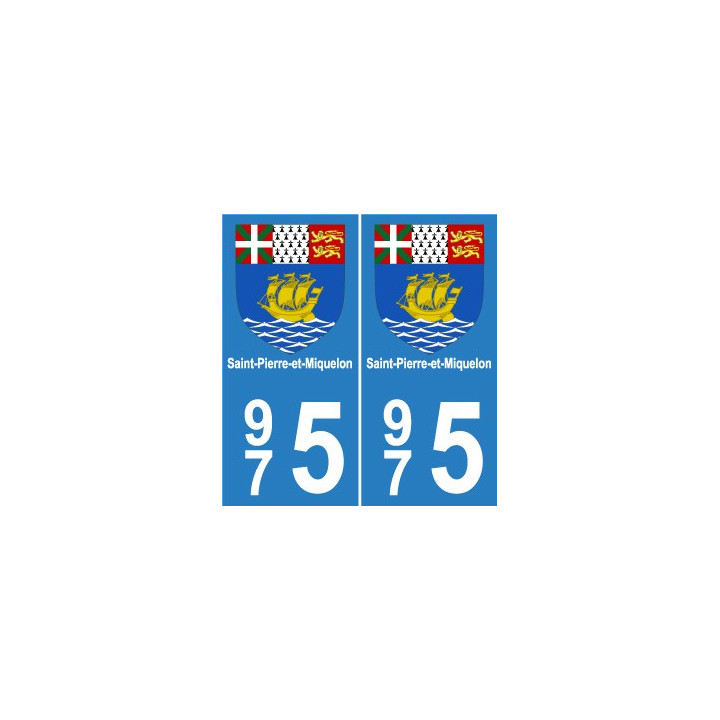 975 Saint-Pierre-et-Miquelon sticker autocollant plaque europe