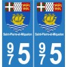 975 Saint-Pierre-et-Miquelon sticker autocollant plaque europe