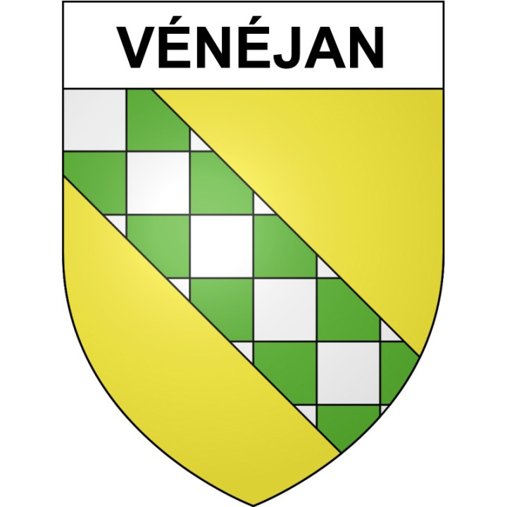 Vénéjan 30 ville Stickers blason autocollant adhésif