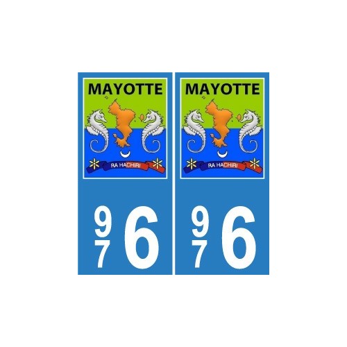 976 Mayotte blason autocollant plaque blason armoiries stickers département