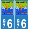 976 Mayotte blason autocollant plaque blason armoiries stickers département