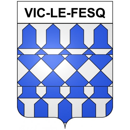 Vic-le-Fesq 30 ville Stickers blason autocollant adhésif