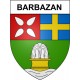Pegatinas escudo de armas de Bazas adhesivo de la etiqueta engomada