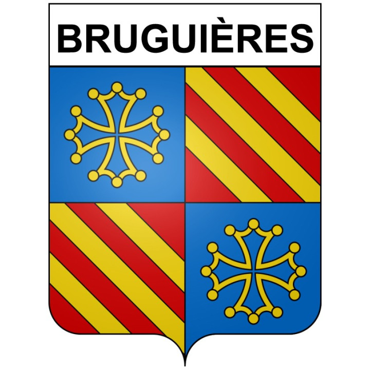 Pegatinas escudo de armas de Bazas adhesivo de la etiqueta engomada