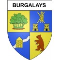 Burgalays 31 ville Stickers blason autocollant adhésif