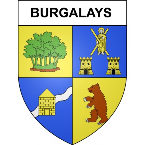 Burgalays 31 ville Stickers blason autocollant adhésif