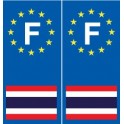 F Europa Tailandia etiqueta engomada de la placa