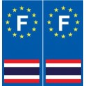 F Europa Tailandia etiqueta engomada de la placa