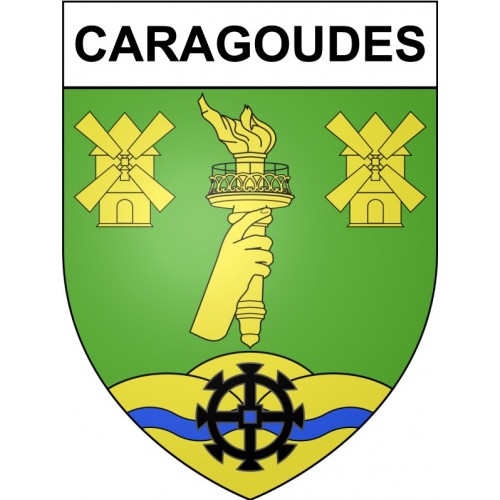 Caragoudes 31 ville Stickers blason autocollant adhésif