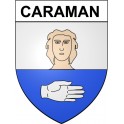 Caraman 31 ville Stickers blason autocollant adhésif
