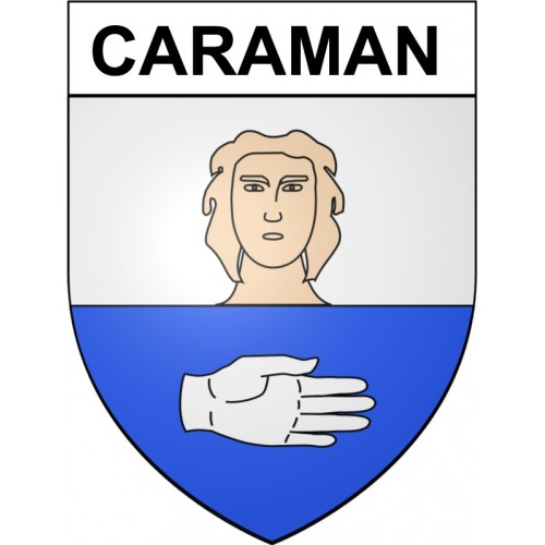 Caraman 31 ville Stickers blason autocollant adhésif