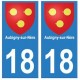 18 Aubigny-sur-Nère blason ville autocollant plaque