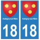 18 Aubigny-sur-Nère blason ville autocollant plaque