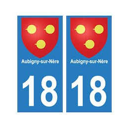 18 Aubigny-sur-Nère blason ville autocollant plaque