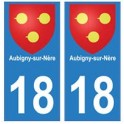 18 Aubigny-sur-Nère blason ville autocollant plaque