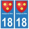 18 Aubigny-sur-Nère blason ville autocollant plaque