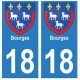 18 Bourges autocollant plaque