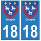 18 Bourges autocollant plaque