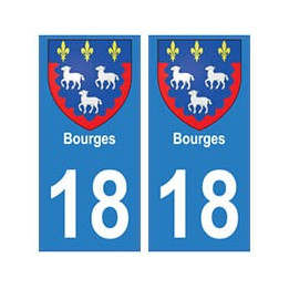 18 Bourges autocollant plaque