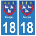 18 Bourges autocollant plaque