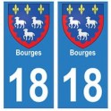 18 Bourges aufkleber platte
