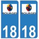 18 Bourges autocollant plaque